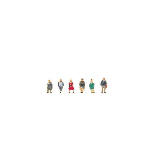 [PR88553] Lot de 6 Voyageurs Assis - Preiser 88553 - Z: 1/220