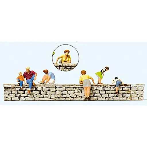 [PR10615] Personnages Sur un Mur - Preiser 10615 - HO 1/87