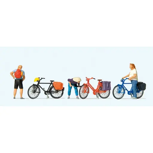 [PR10659] Lot de 3 cyclistes - Preiser 10659 - HO 1/87