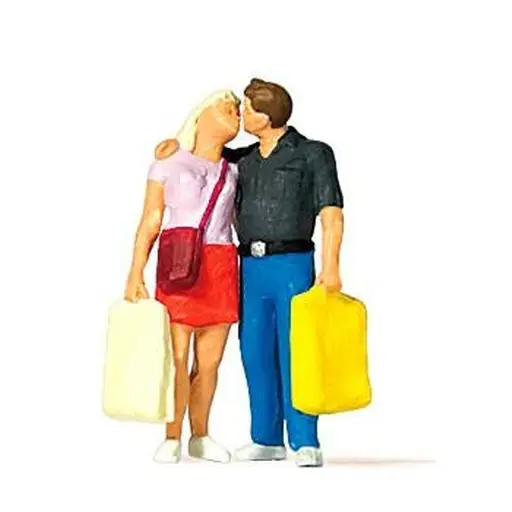 [PR28185] 2 Figurines romantiques enlacés PREISER 28185 - HO 1:87 - Peintes