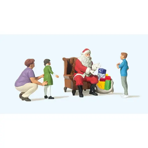[PR10763] Père Noël avec 2 enfants et 1 femme