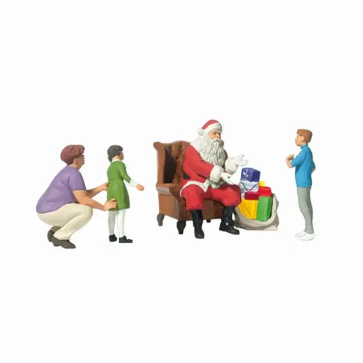 [PR10763] Père Noël avec 2 enfants et 1 maman - Preiser 10763 - HO 1/87