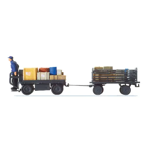 [PR10256] 1 cheminot conduisant un chariot électrique - PREISER 10256 - HO 1/87