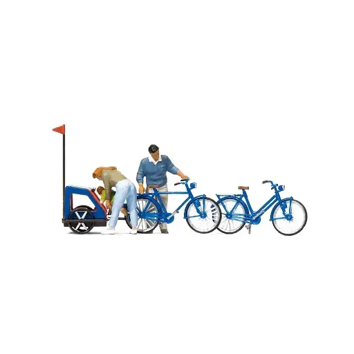 [PR10635] Une famille à vélo - PREISER 10635 - HO 1/87