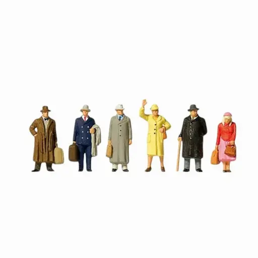 [PR10664] 6 personnages passagers de l'époque III - Preiser 10664 - HO 1/87