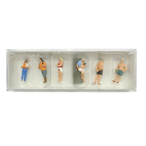 [PR10668] Lot de 6 personnages en vacances Preiser 10668 - Ho : 1/87