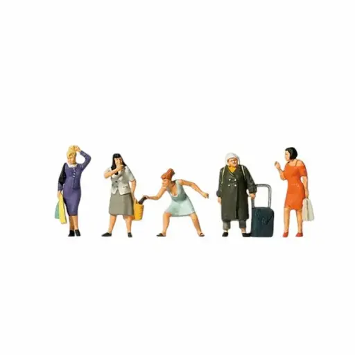 [PR10665] 5 personnages en shopping - Preiser 10665 - HO 1/87