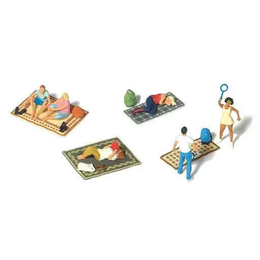 [PR10697] Lot de 6 personnages en pique nique Preiser 10697- HO : 1/87