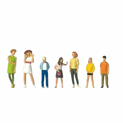[PR10698] 7 personnages adolescents -  Preiser 10698 - HO  1/87