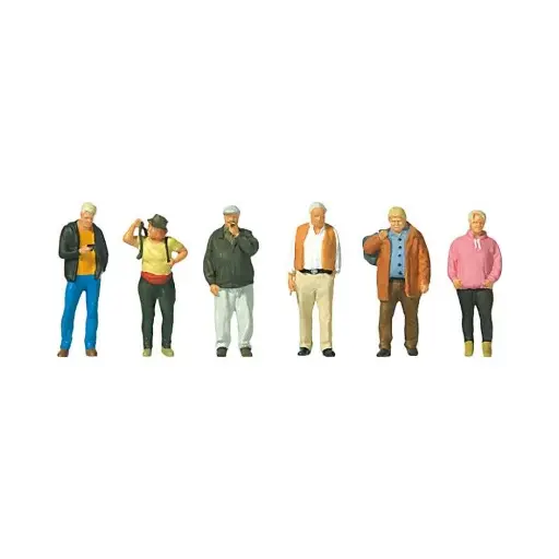 [PR10724] Lot de 6 personnages citadins passant Preiser 10724 - HO : 1/87