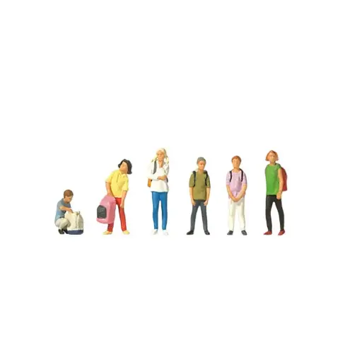 [PR10728] 6 personnages écoliers - Preiser 10728 - HO 1/87