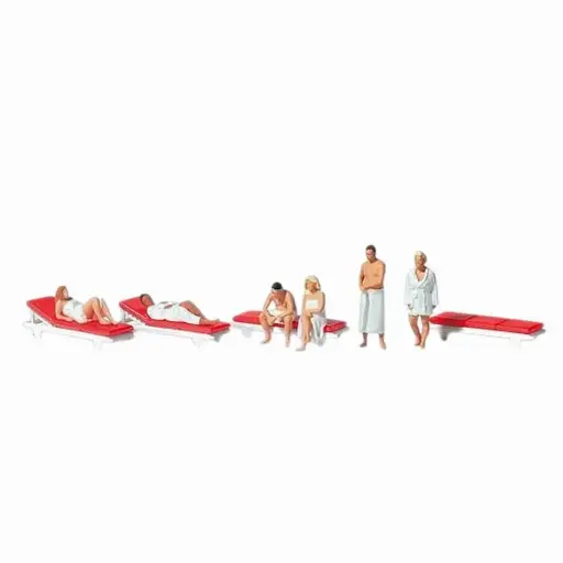 [PR10801] 6 Personnages au Sauna - Preiser 10801 - HO 1/87