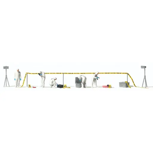 [PR10800] Équipe de police scientifique et scène de crime PREISER 10800 - HO 1/87