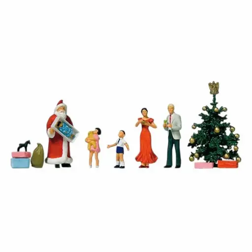 [PR10652] Personnage de Noël avec accessoires - Preiser 10652 - HO 1/87