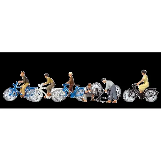 [PR10716] Lot de 6 personnage à Vélo PREISER 10716 HO 1/87