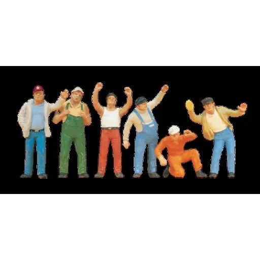 [PR68202] Lot de 6 figurine pêcheurs/routiers PREISER 68202 O 1/50
