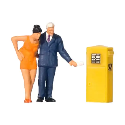 [PR28194] Lot de 2 personnages en Couple "à la boîte aux lettres" - PREISER 28194 - HO 1:87