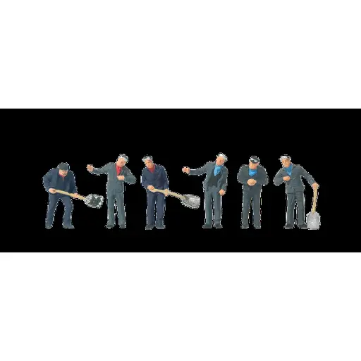 [PR10788] 6 Conducteurs / chauffeurs locomotive française PREISER 10788 HO 1/87 - Ep III