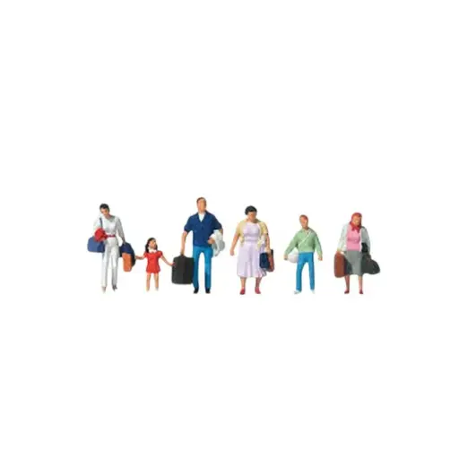 [PR10784] 6 voyageurs avec bagages - Preiser 10784 - HO 1/87