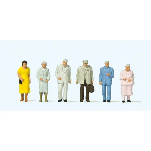 [PR14116] Lot de 6 passants debout Preiser 14116 - HO : 1/87