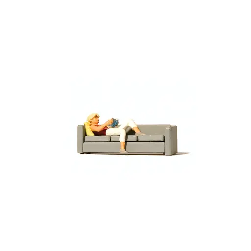 [PR28179] Figurine lisant sur son canapé - PREISER 28179 - HO 1:87