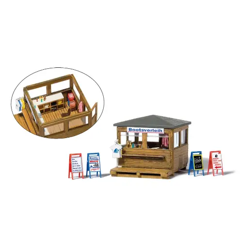 [PR17314] Kiosque pour location de bateaux - Preiser 17314 - HO 1/87