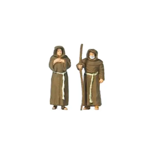 [PR28220] Lot de 2 Moines Médiéval - Preiser 28220 - HO 1/87