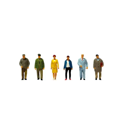 [PR10768] 5 passants et 1 policier - Preiser 10768 - HO 1/87