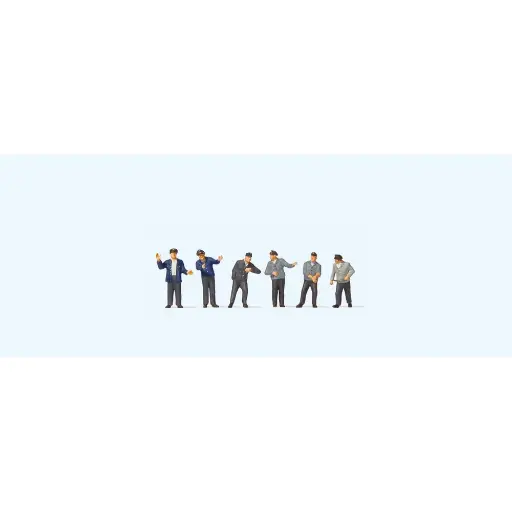 [PR79321] Lot de 6 personnages "Conducteurs et Mécaniciens" - Preiser 79321 - HO 1/87