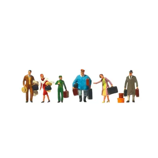 [PR12445] 6 voyageurs - Preiser 12445 - HO 1/87