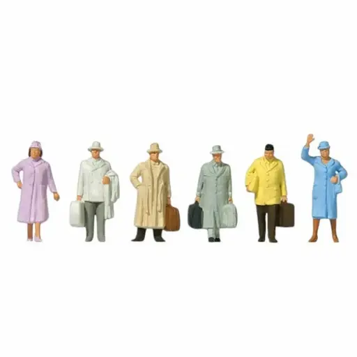 [PR14117] 6 voyageurs époque III - Preiser 14117 - HO 1/87