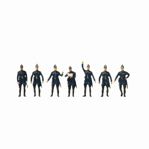 [PR12440] Police Prussienne, lot de 7 personnages - Preiser 12440 - HO 1/87