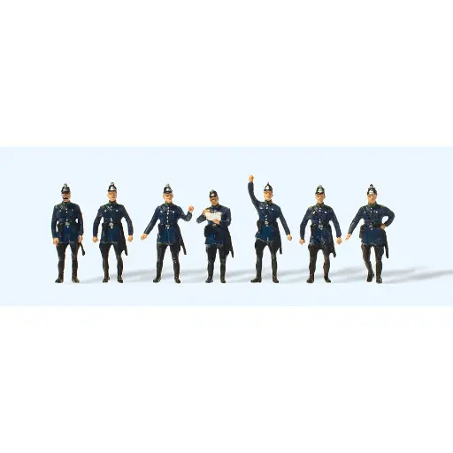 [PR12440] Police Prussienne, lot de 7 personnages - Preiser 12440 - HO 1/87