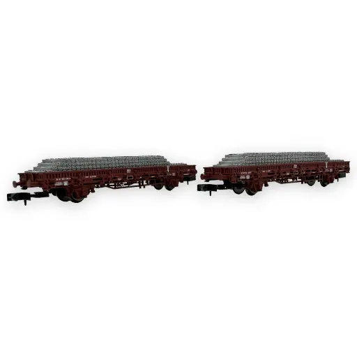 [HN6543] Set de 2 wagons plats à ridelles "V" - Arnold HN6543 - N 1/160 - SNCF - Ep V - 2R