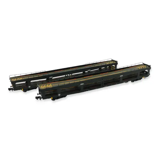 [HN4411] Set 2 wagons porte-autos DD DEV 66 Arnold HN4411 - N 1/160 - SNCF - EP IV