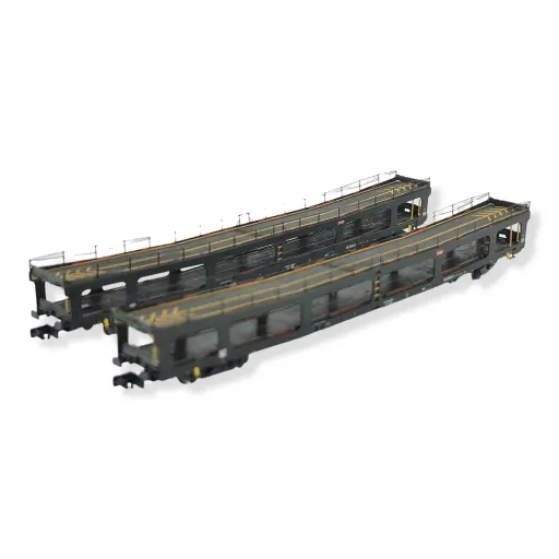 [HN4348] Set 2 wagons porte-auto DEV66 vert logo carmillon Arnold HN4348 N 1/160 - EP VI