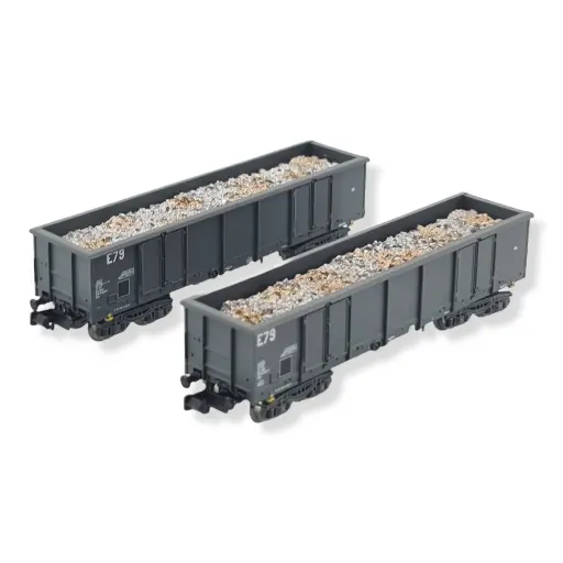 [HN6535] Set de 2 wagons ouverts Eaos 4 essieux ARNOLD HN6535 - SNCF - N 1/160 - EP IV