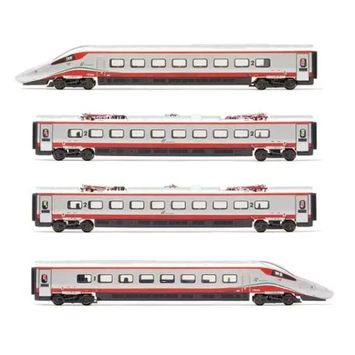 [HN2577] Set de 4 unités, autorails électriques ETR 610, « ECE Milano – Frankfurt », livrée « Frecciargento » - Arnold HN2577 - N 1/160 - FS - Ep VI - Analogique - 2R