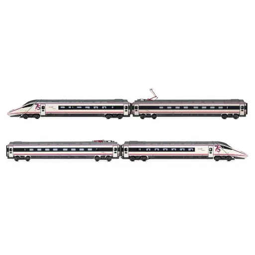 [HN2578S] Set de 4 unités, autorails électriques S-114, livrée « 75 ans RENFE » - Arnold HN2578S - N 1/160 - RENFE - Ep VI - Digital sound - 2R