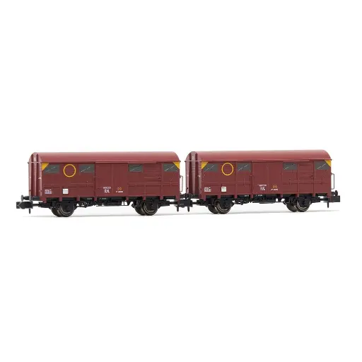 [HN6575] Coffret de 2 wagons couverts J2 - Arnold HN6575 - N 1/160 - RENFE - EP III-IV