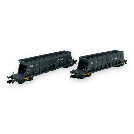 [HN6616] Set de 2 wagons trémies "SITRAM" type Faoos - Arnold HN6616 - N 1/160 - SNCF - Ep IV/V - 2R