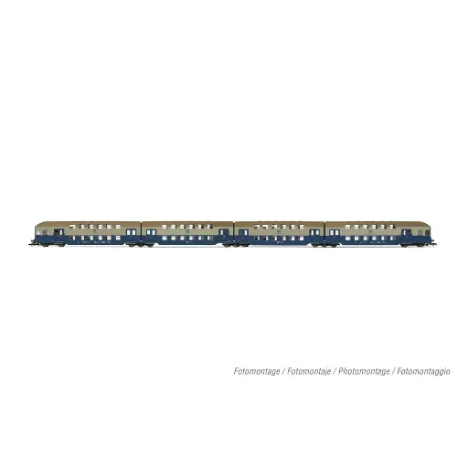 [HN9521] Coffret de 4 voitures voyageurs à 2 niveaux - Arnold HN9521 - TT 1/120 - DR - EP IV