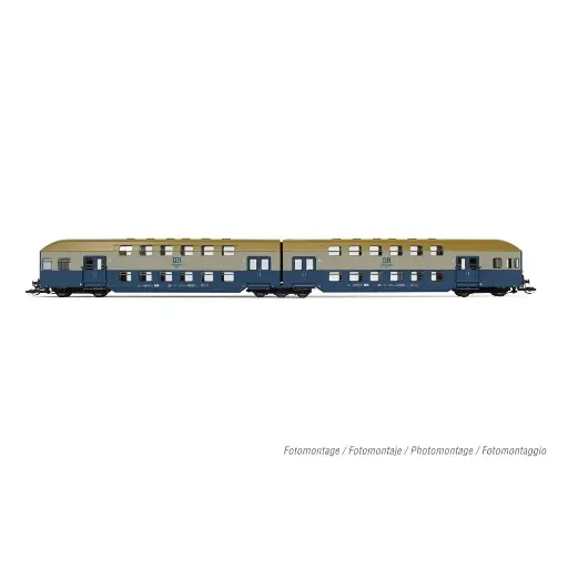 [HN9522] Coffret de 2 voitures voyageurs à 2 niveaux - Arnold HN9522 - TT 1/120 - DR - EP IV