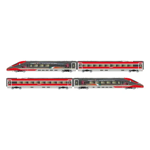 [HN2620D] Coffret de base 4 unités du TGV "Frecciarossa 1000", publicité "Ducati" - Arnold HN2620D - N 1/160 - FS - EP VI - DCC