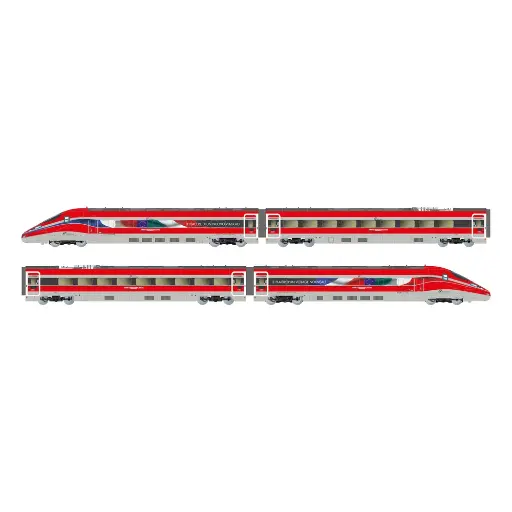 [HN2621D] Coffret de base 4 unités du TGV "Frecciarossa 1000", publicité "Le plaisir d'un voyage nouveau" - Arnold HN2621D - N 1/160 - EP VI - DCC