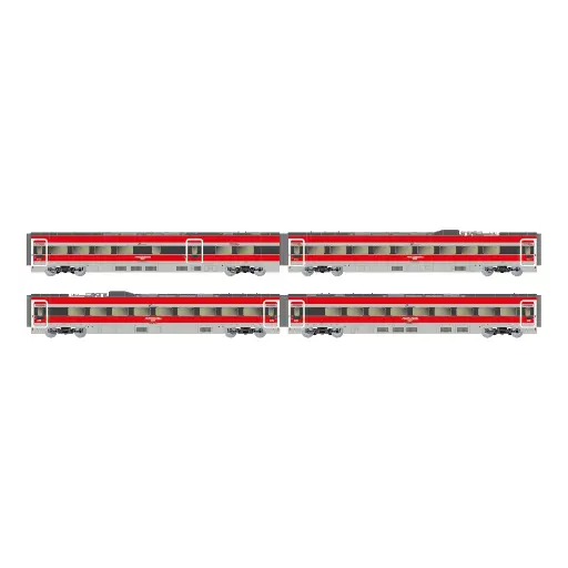 [HN3512] Coffret 4 voitures intermédiaires du TGV "Frecciarossa 1000" - Arnold HN3512 - N 1/160 - FS - EP VI