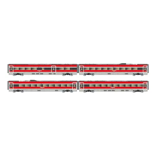[HN3513] Coffret 4 voitures intermédiaires du TGV "Frecciarossa 1000", publicité "Ducati" - Arnold HN3513 - N 1/160 - FS - EP VI
