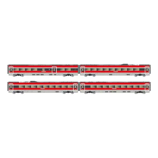 [HN3515] Coffret 4 voitures intermédiaires pour le TGV "Frecciarossa 1000" Iryo - Arnold HN3515 - N 1/160 - FS - EP VI