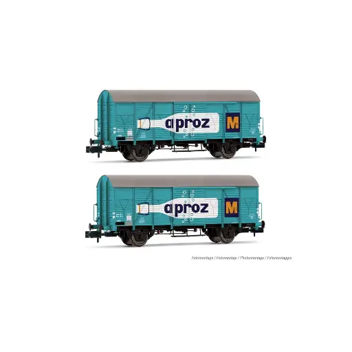 Coffret de 2 wagons couvert « APROZ » - Arnold HN6683 - N 1/160 - SBB - EP III