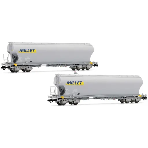 [HN9763] Coffret de 2 wagons-silos à grains « MILLET » - Arnold HN9763 - TT 1/120 - EP VI